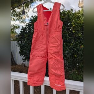 Columbia Ski Bibs Snow Pants Coral Toddler 2T Girls